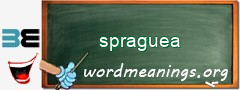 WordMeaning blackboard for spraguea
